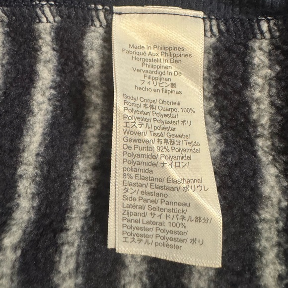 J Crew Nordic fleece blue grey stripe full zip jacket size XS - Picture 7 of 9